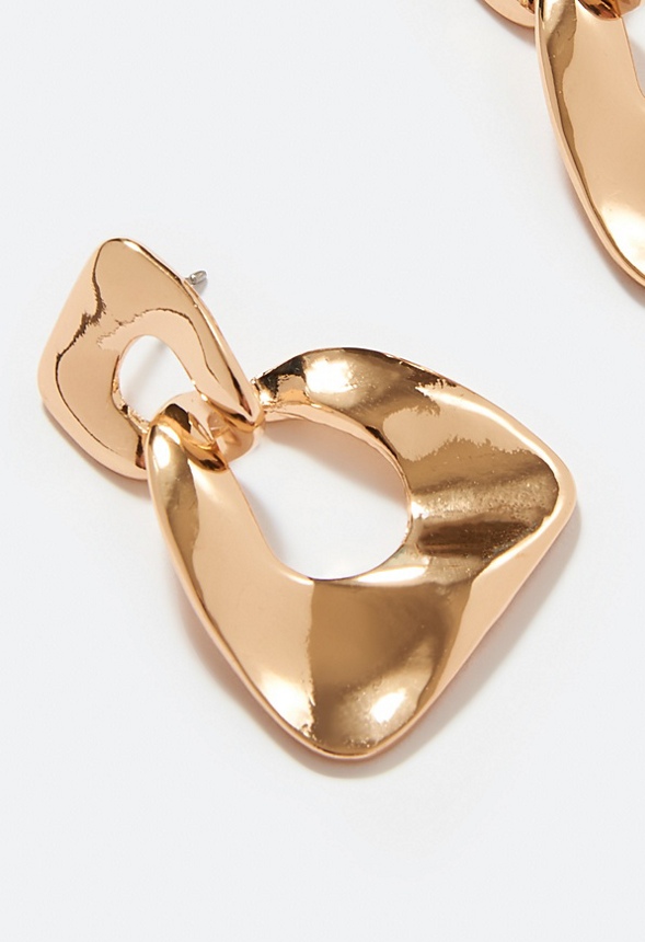 Blake Organic Metal Links Drop Earring