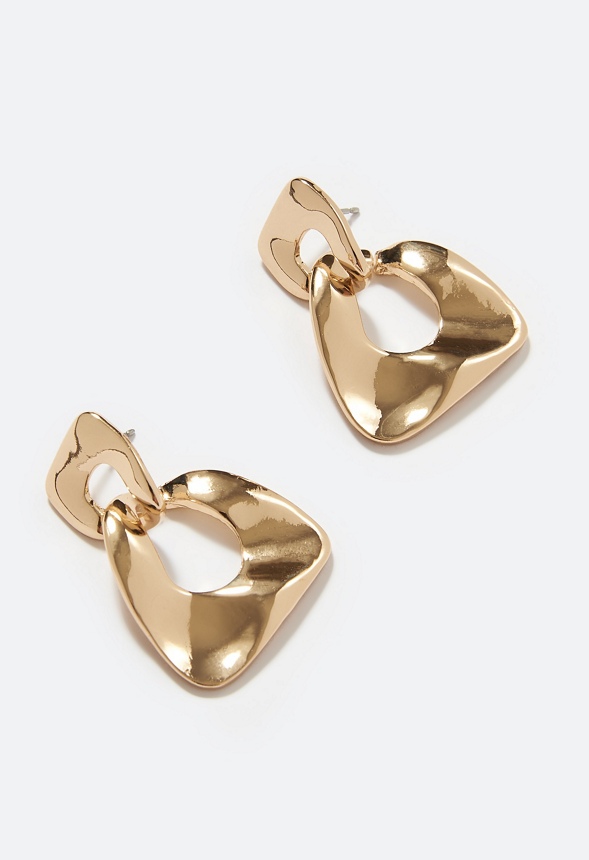 Blake Organic Metal Links Drop Earring