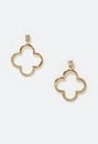 Carla Glass Stone Set Clover Shape Drop Earring