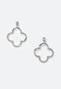 Carla Glass Stone Set Clover Shape Drop Earring
