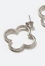 Carla Glass Stone Set Clover Shape Drop Earring