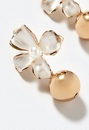 Chaya Flower Stud with Metal Bead Drop