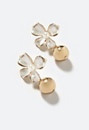 Chaya Flower Stud with Metal Bead Drop