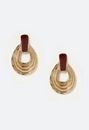 Elle Enamel Inlay Ridged Door Knocker Earring