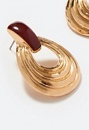 Elle Enamel Inlay Ridged Door Knocker Earring