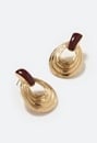 Elle Enamel Inlay Ridged Door Knocker Earring