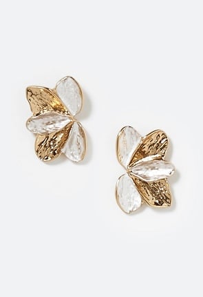 Hope Ovelap Petals Stud With Pearlised Finish