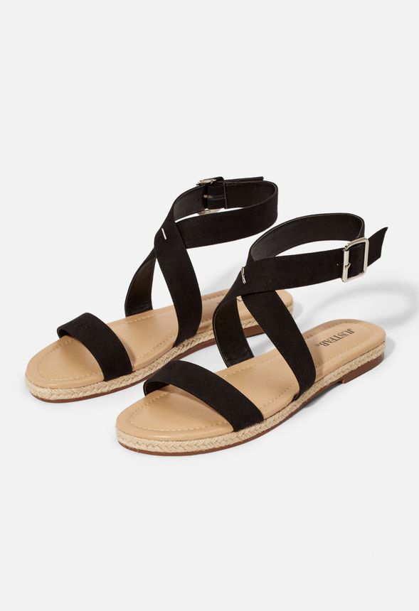 Chaussures Espadrilles plates Delilah en Noir Livraison gratuite sur JustFab