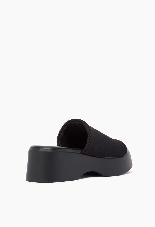 Effie Platform Slide Sandal Shoes in Black Get great deals at JustFab