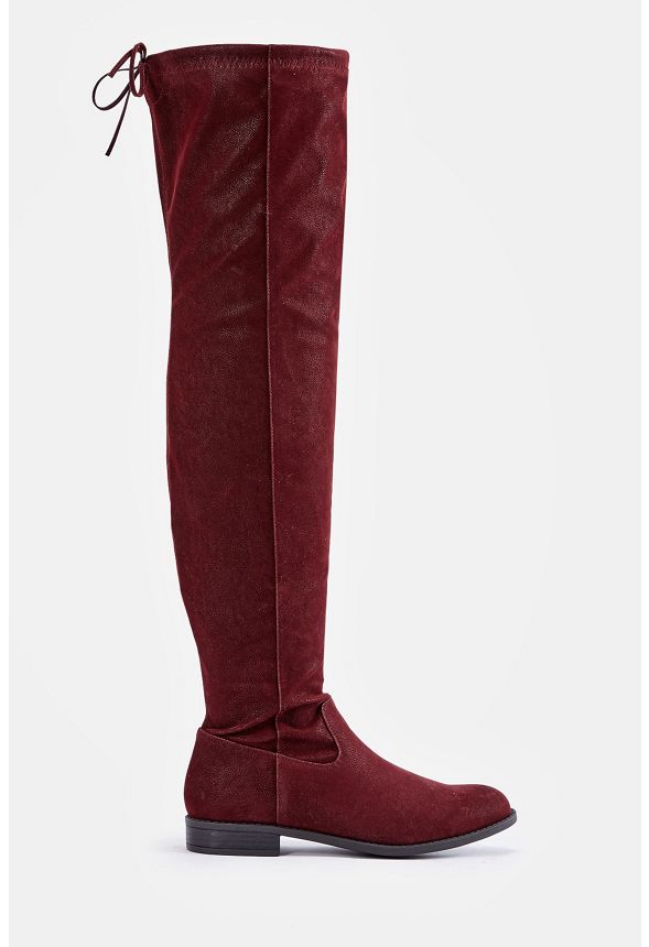 Camellia Flat Boot Shoes in Burgundy Get great deals at JustFab