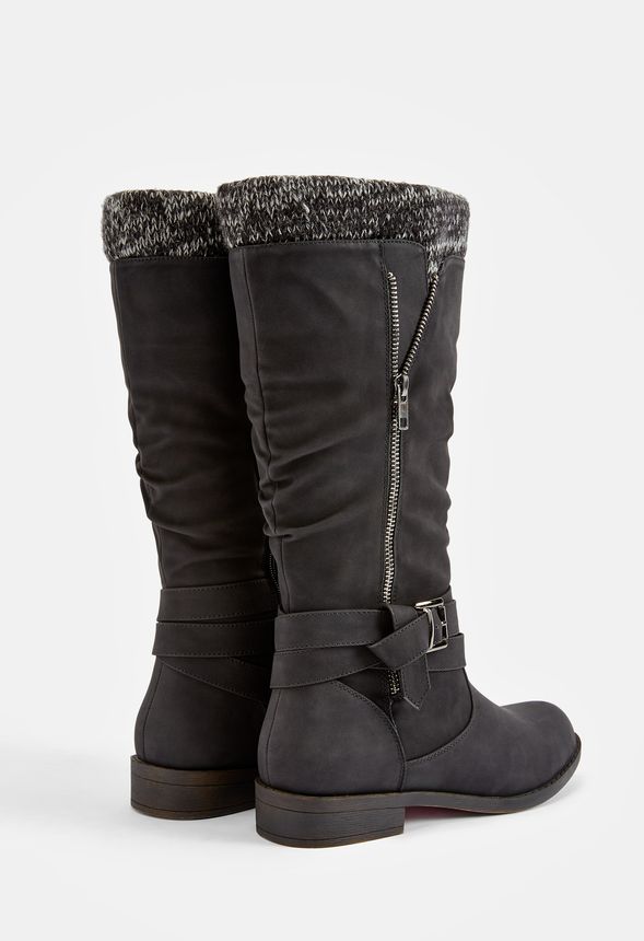 Black sweater sale cuff boots