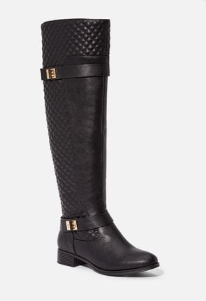 Black quilted riding store boots