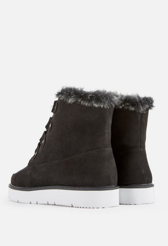 Clovely Lace-Up Faux Fur Boot