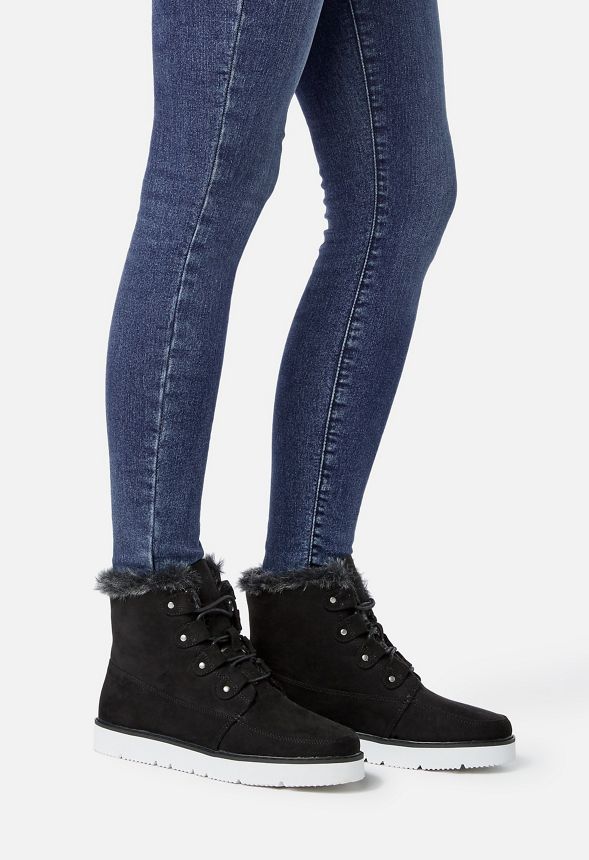 Clovely Lace-Up Faux Fur Boot