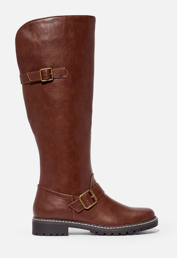 cognac lug sole boots