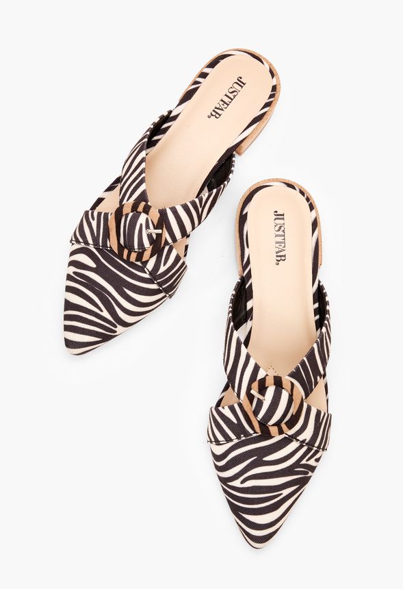 Fawn Criss Cross Mule Shoes in Zebra - Get great deals at JustFab