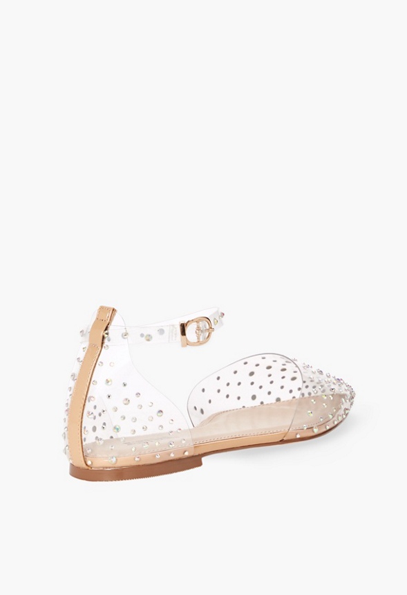 Crysten Clear Embellished Flat