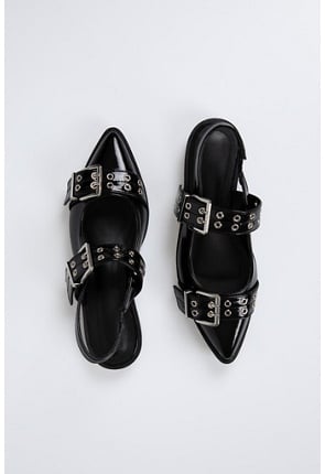 Delilah Double-Buckled Ballet Flat