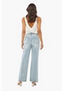 Pleated Detail Wide Leg Jeans