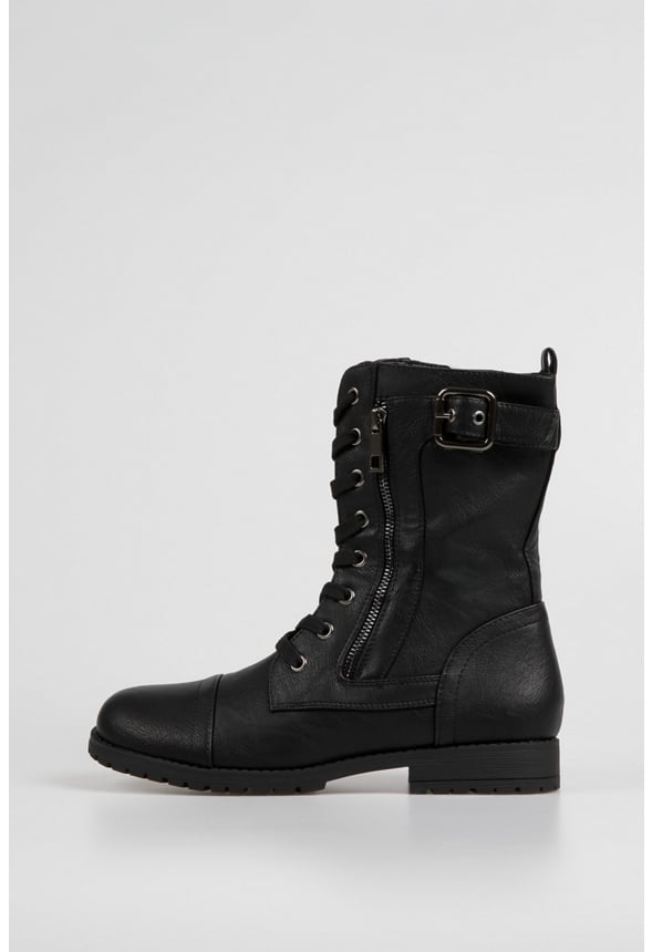 Lace Up Flat Combat Boot