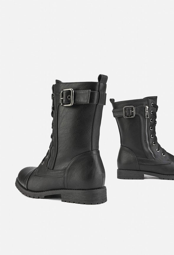 Lace Up Flat Combat Boot