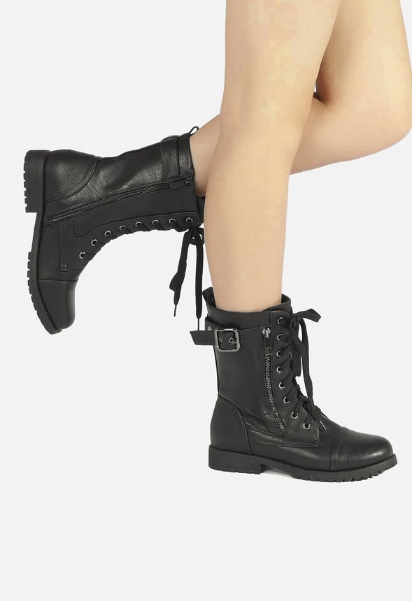 Lace Up Flat Combat Boot