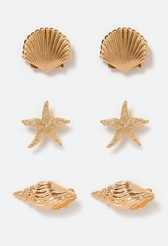 2-Pack Dori Shell And Starfish Metal Hair Slides