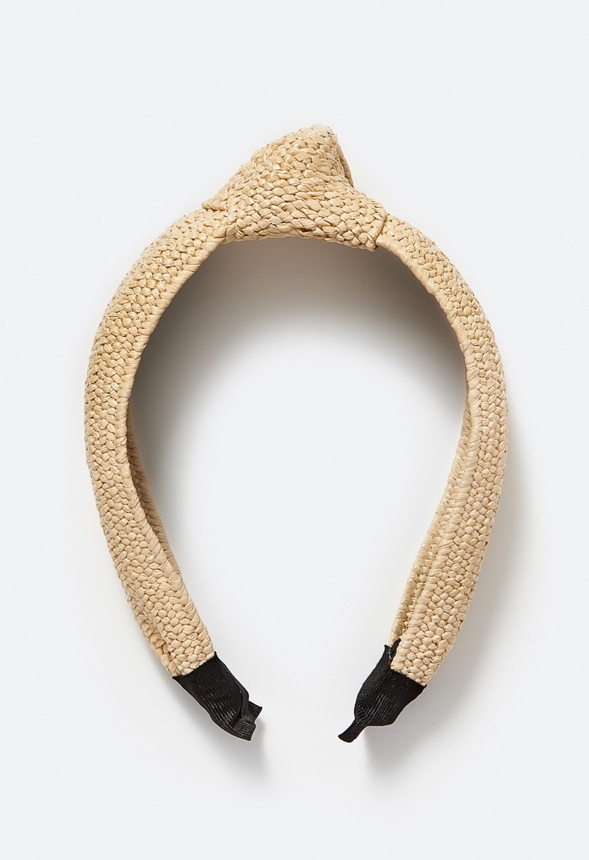 Heidi Woven Raffia Alice Band With Knot