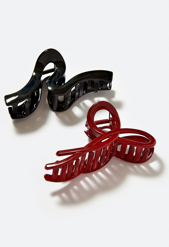 2-Pack Ria Resin Bow Hair Claws