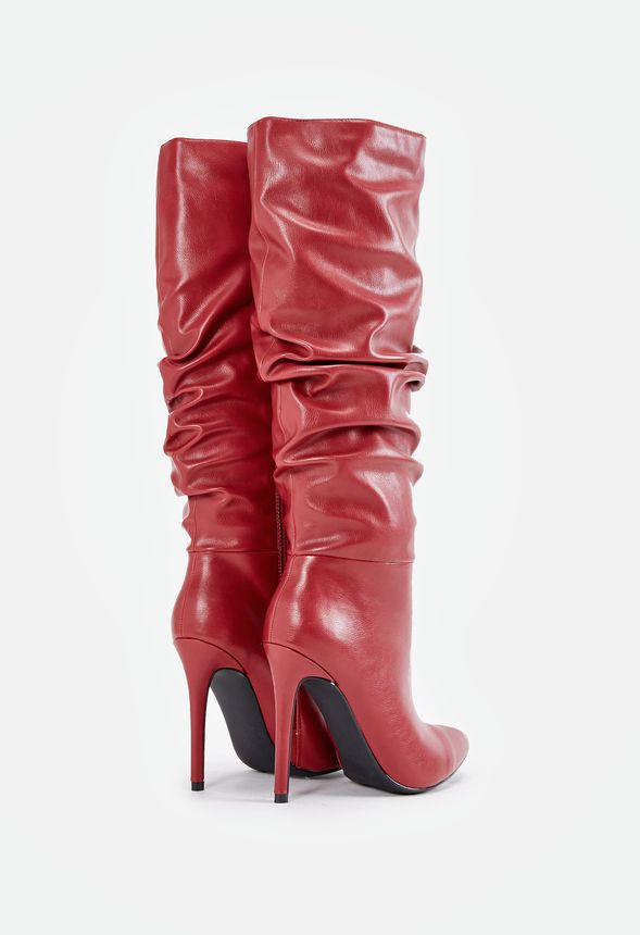 Savana Heeled Boot Shoes in Red - Get great deals at JustFab