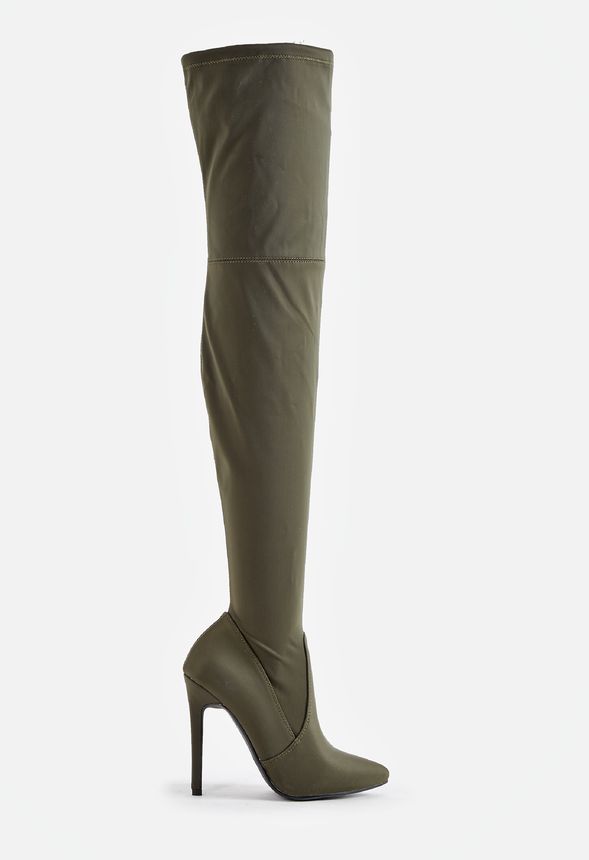 justfab olive green boots