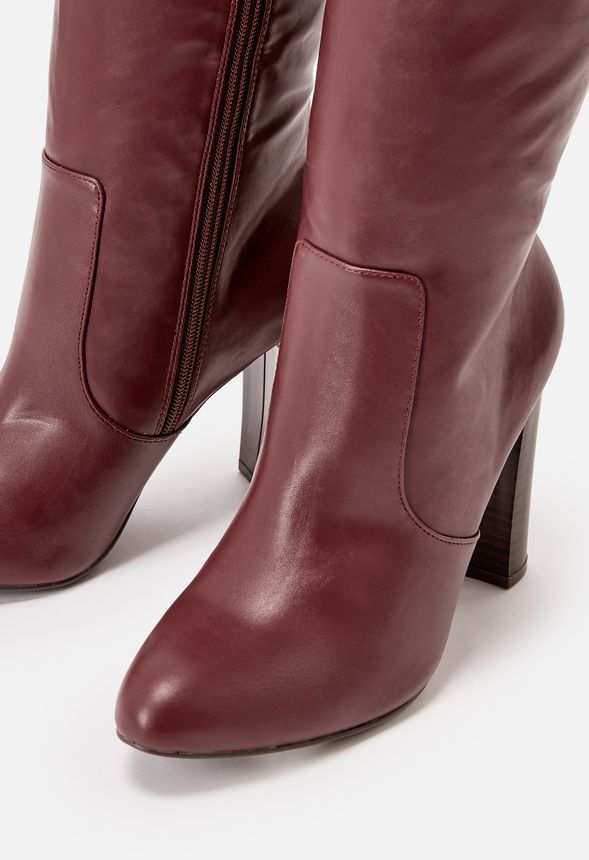 Justfab burgundy booties on sale