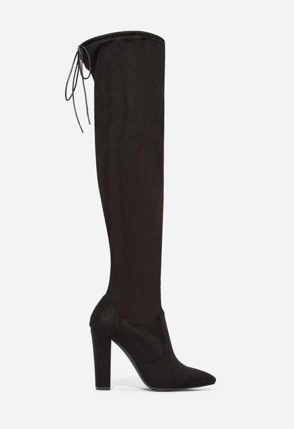 stretch over the knee black boots