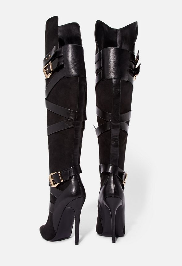 Geraldine Strappy Stiletto Boot Shoes in Black Get great deals