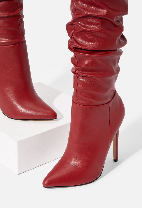 Red sales slouch boots