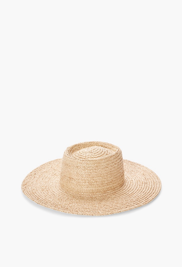 Waxed Wide Boater Straw Hat