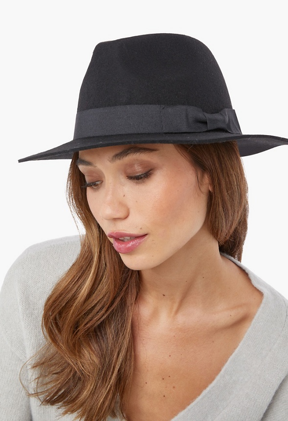 Fedora With Grosgrain Ribbon And Bow