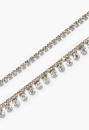 Emmy Anklet Set With Glass Rhinestone Drops And Chain