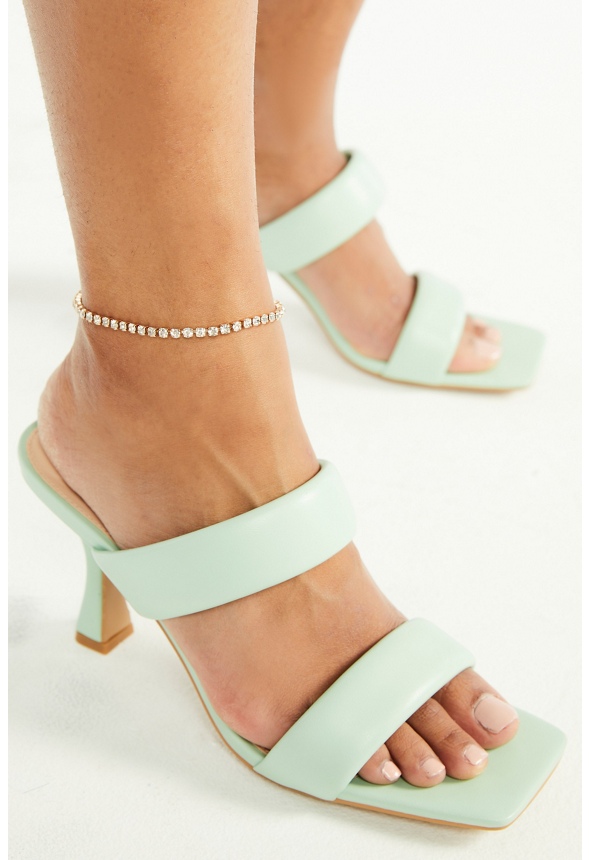 Emmy Anklet Set With Glass Rhinestone Drops And Chain