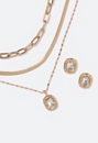 Avery Mehrlagiges Halsketten-Set mit Kristalltropfen