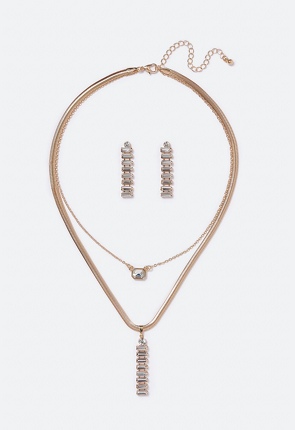 Ensemble collier et boucles d'oreilles Amalia