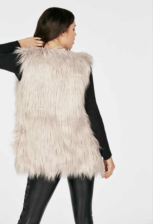 Faux fur vest clearance long