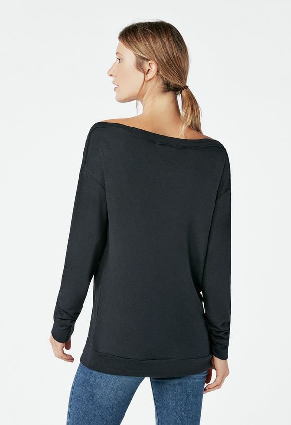 Off shoulder grey on sale sweatshirt