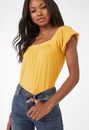 Square Neck Flutter Sleeve Top