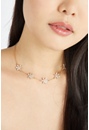 Milena Statement-Halskette mit Glassteinen und Blumen
