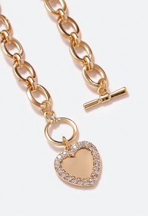 Alaina Puff Heart Chain Necklace