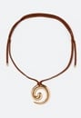 Lois Spiral Drop On Faux Suede Cord Necklace