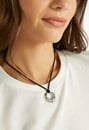 Pam Smooth Metal Ring On Faux Suede Cord Necklace