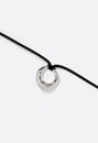 Pam Smooth Metal Ring On Faux Suede Cord Necklace