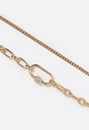 2-Row Sue Chain Necklace With Pave Detail Clasp